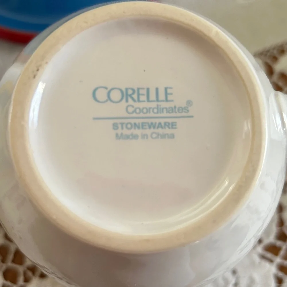 Corelle Coordinates Ceramic Sugar / Creamer Set